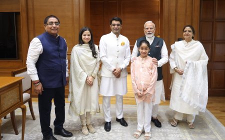 BJP National Spokesperson Jaiveer Shergill Meets Prime Minister Modi Along With Family